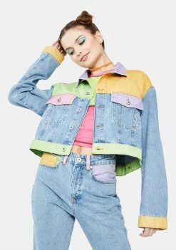 The Ragged Priest Yippie Colorblock Denim Jacket