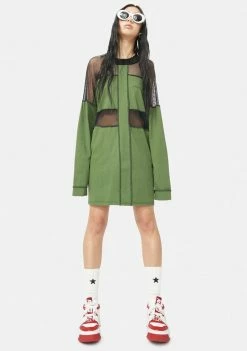 The Ragged Priest Dresses Maze Fishnet Panel Tee Dress