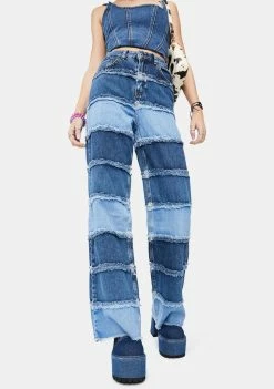 The Ragged Priest Shredder Wide Leg Jeans Bottoms