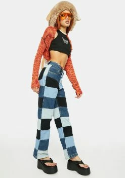 The Ragged Priest Boyfriend Jeans Merge Patchwork Jeans