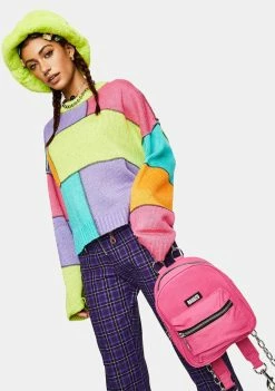 The Ragged Priest Tops Dunce Colorblock Knit Sweater