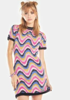 The Ragged Priest Shirt Dress Blotter Knit Mini Dress