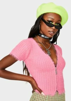 The Ragged Priest Fizz Knit Crop Top Tops