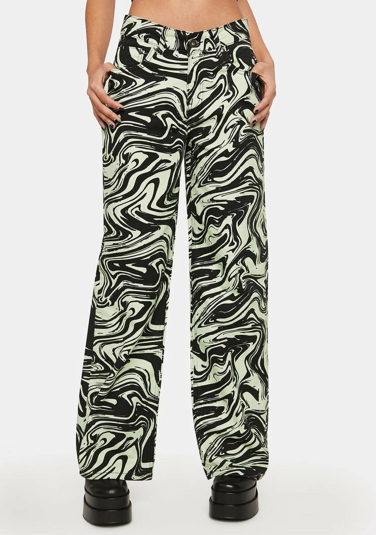 Cheap 🎁 The Ragged Priest Release Marble Wide Leg 👖 Jeans 🔔 3 The Ragged Priest Release Marble Wide Leg Jeans