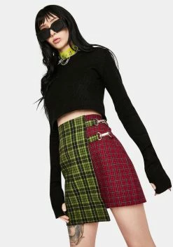 The Ragged Priest Disturb Plaid Wrap Skirt