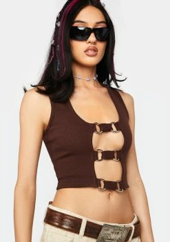The Ragged Priest Tops Brownie Cut-Out Top