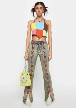 The Ragged Priest Rodeo Patchwork Halter Top