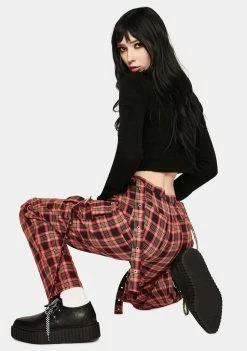 The Ragged Priest Boundary Plaid Buckle Pants Bottoms