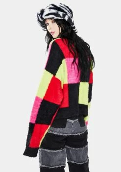 The Ragged Priest Freak Patchwork Knit Cardigan