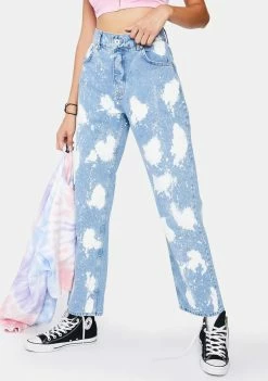 The Ragged Priest Acid Wash Straight Leg Denim Jeans