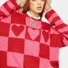 The Ragged Priest Heartwarmer Checkered Sweater Tops