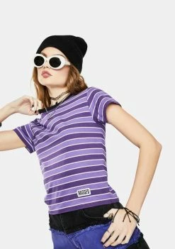 The Ragged Priest Tops Defy Striped Crop Tee