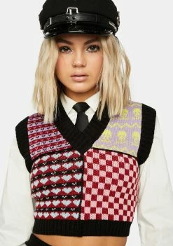 The Ragged Priest Snowflake Sweater Vest Tops