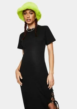 The Ragged Priest Provoke Lace-Up Midi Dress Dresses