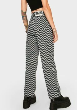 Wholesale π The Ragged Priest Bottoms Wave Print Dad π Jeans π 9 The Ragged Priest Bottoms Wave Print Dad Jeans