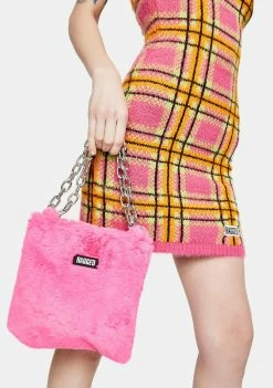The Ragged Priest Pink Temper Faux Fur Grab Bag Bags & Wallets
