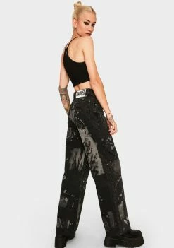 The Ragged Priest Charcoal Trip Denim Jeans Bottoms