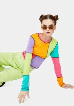 The Ragged Priest Tops Mixer Colorblock Long Sleeve Tee