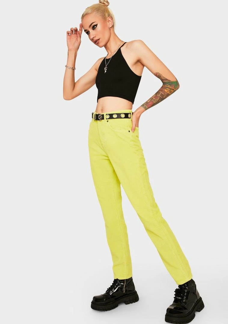 Cheap π The Ragged Priest Lime Cord Mom π Jeans βοΈ 4 The Ragged Priest Lime Cord Mom Jeans
