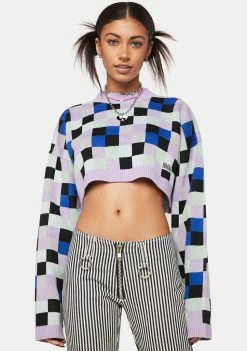 The Ragged Priest Mainframe Checkered Sweater Tops