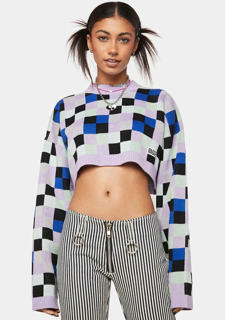 Best reviews of 🔥 The Ragged Priest Mainframe Checkered Sweater Tops 👏 3 The Ragged Priest Mainframe Checkered Sweater Tops