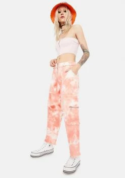 The Ragged Priest Conscious Tie Dye Denim Cargo Pants