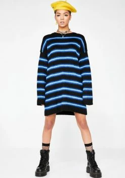 The Ragged Priest Stripe Brush Knit Dress Dresses